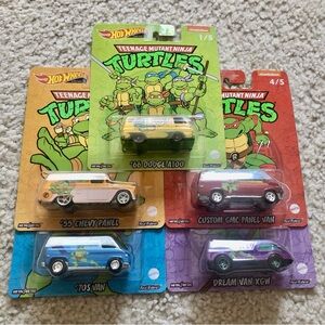 Hot Wheels Premium Nickelodeon Teenage Mutant Ninja Turtles Real Riders Set
